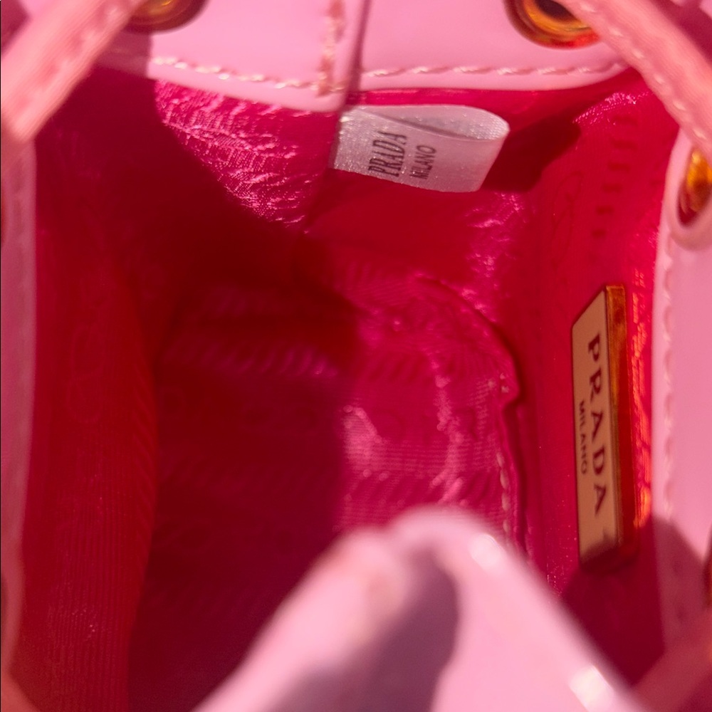 Pink Prada Micro Pouch chain strap / mini bucket bag - in box - Picture 8 of 10